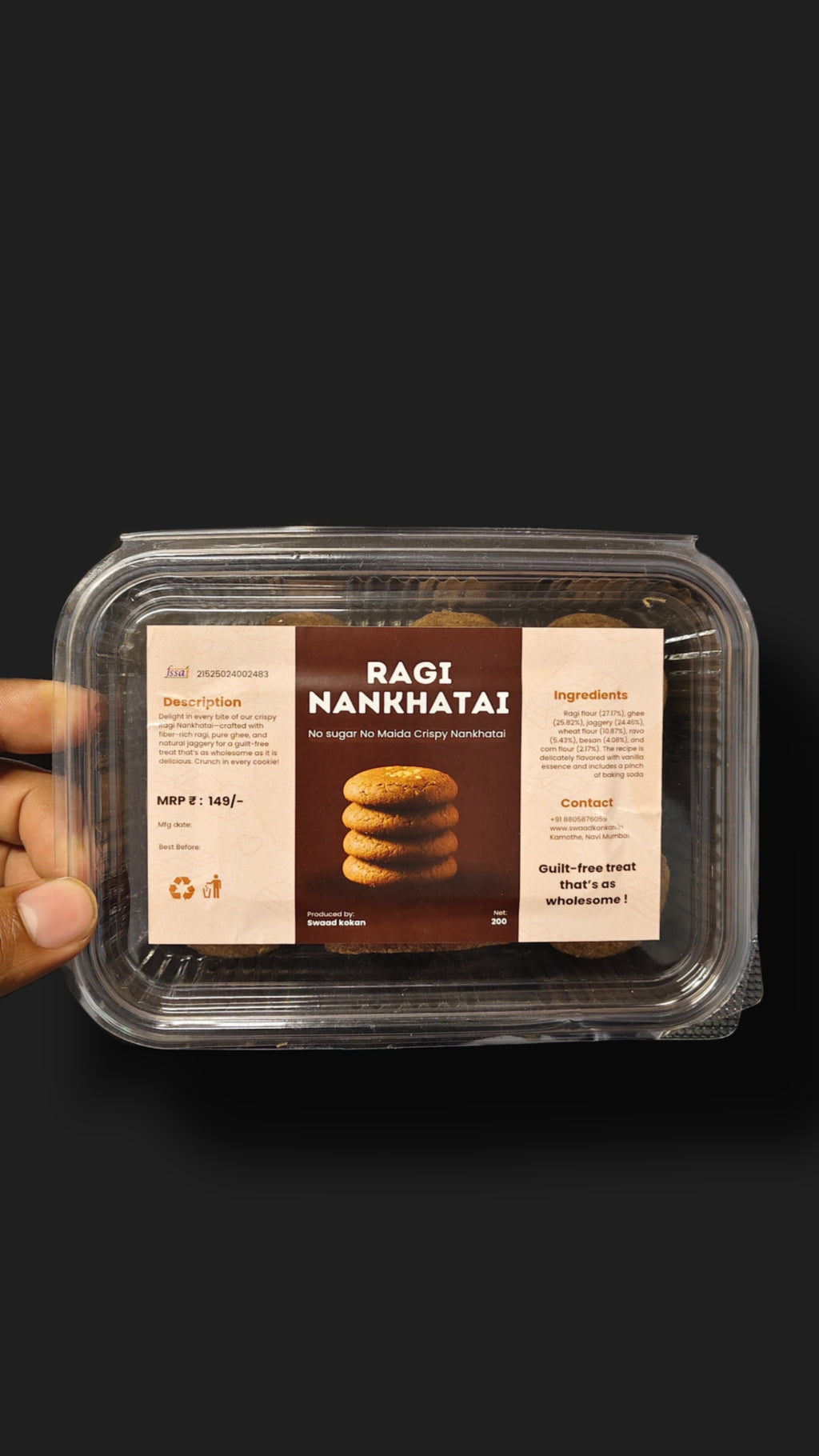 Ragi and Jaggery Nankhatai Cookies | No Preservatives | Protein & Calcium Rich